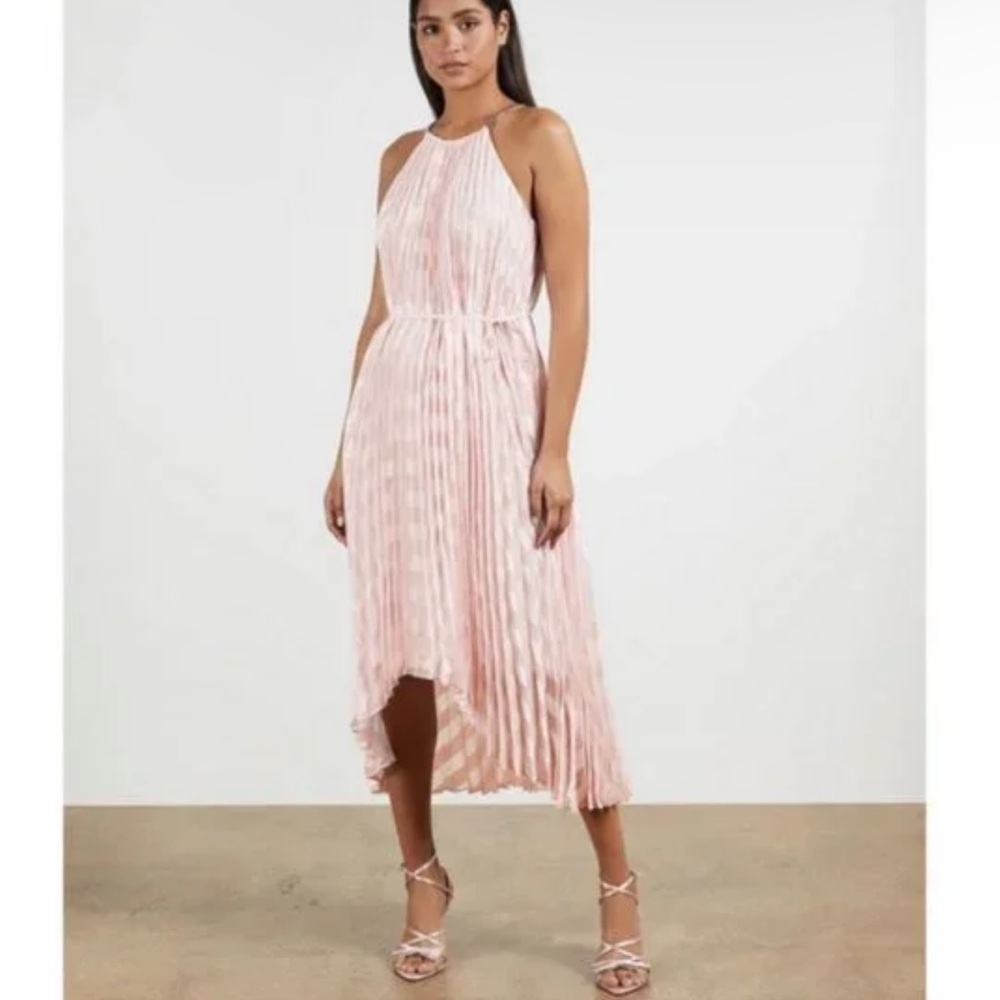 TED BAKER Sasski Pleated Maxi Dress in pink size 2